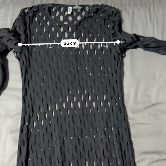 Black Long Sleeve Mesh Dress Bikini Cover Up - Picture 3 of 6